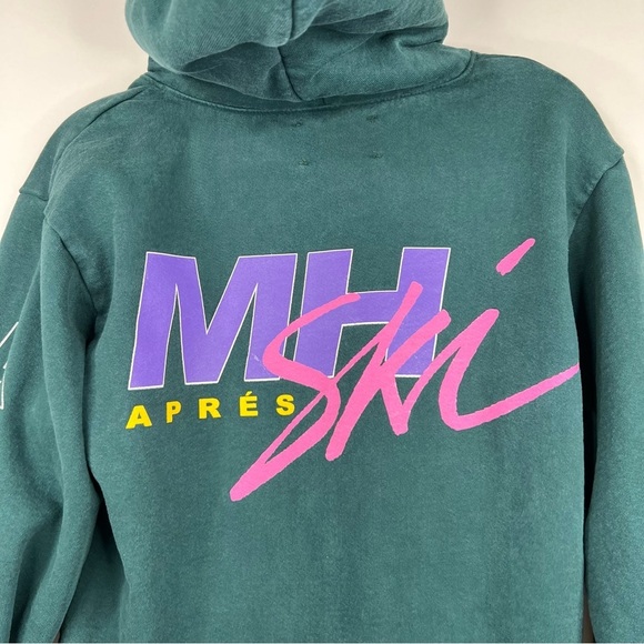 Madhappy Aspen Ski Lodge Hoodie Green Sweatshirt Heavyweight Cotton Small Medium - Picture 10 of 15